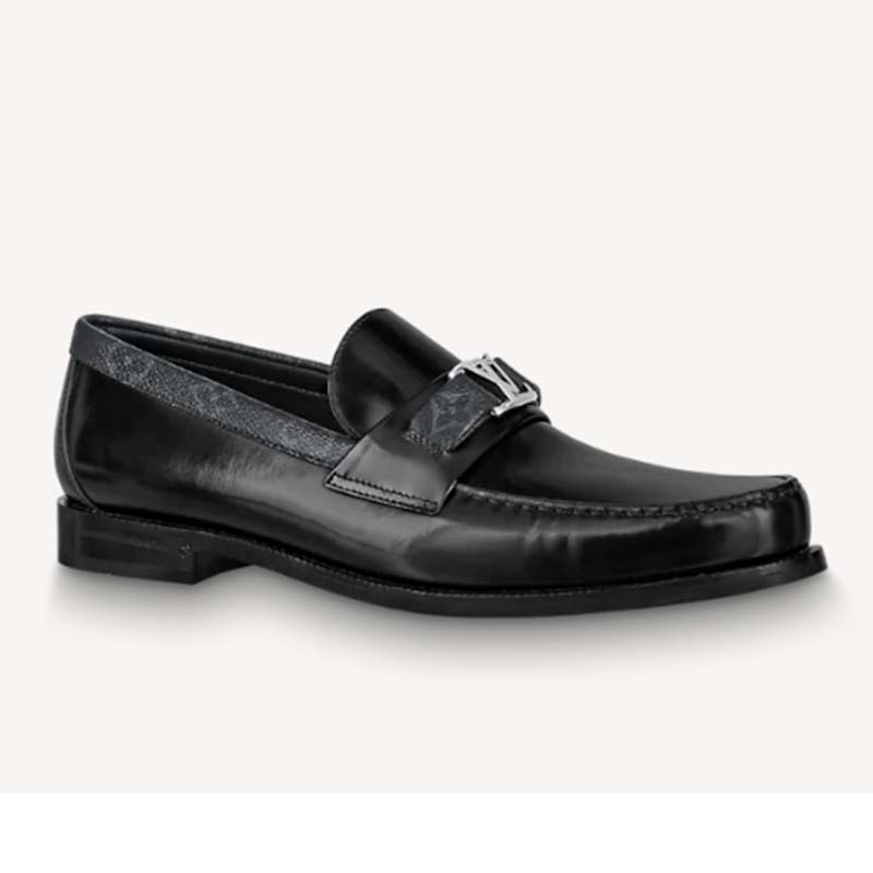 Louis Vuitton Monogram Mens Loafers & Slip-Ons, Black, 07.5