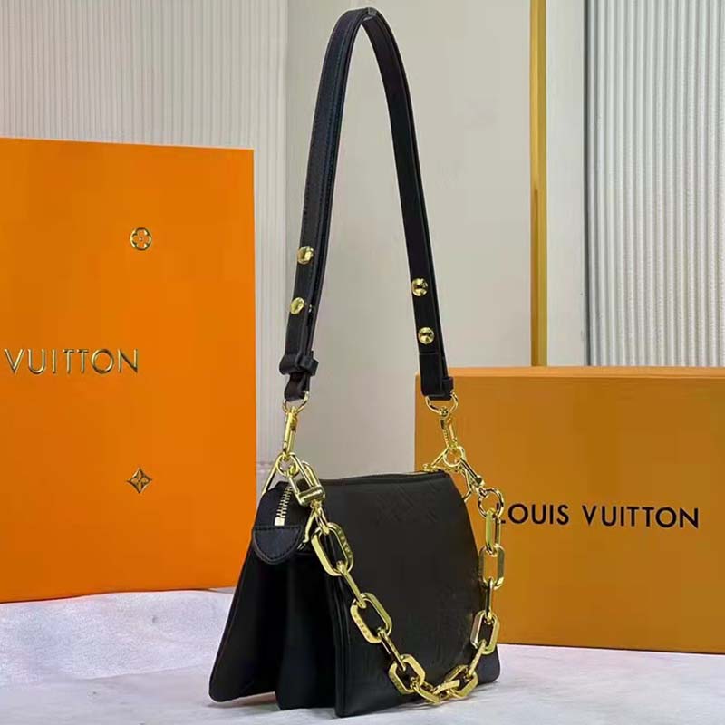 Louis Vuitton Black Monogram Coussin BB Calfskin Leather Purse Crossbody  M21259