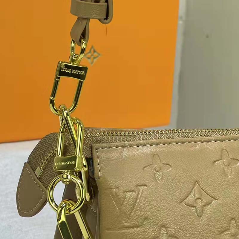 M57791 Louis Vuitton Monogram Embossed Puffy Coussin PM Handbag