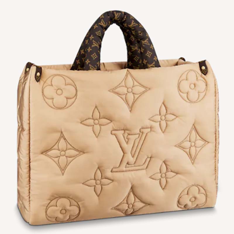 Louis Vuitton LV Unisex OnTheGO GM Tote Bag Beige Econyl - LULUX