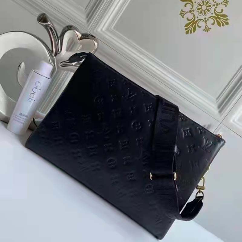 Louis Vuitton Black Monogram Puffy Lambskin Coussin Mm Leather ref