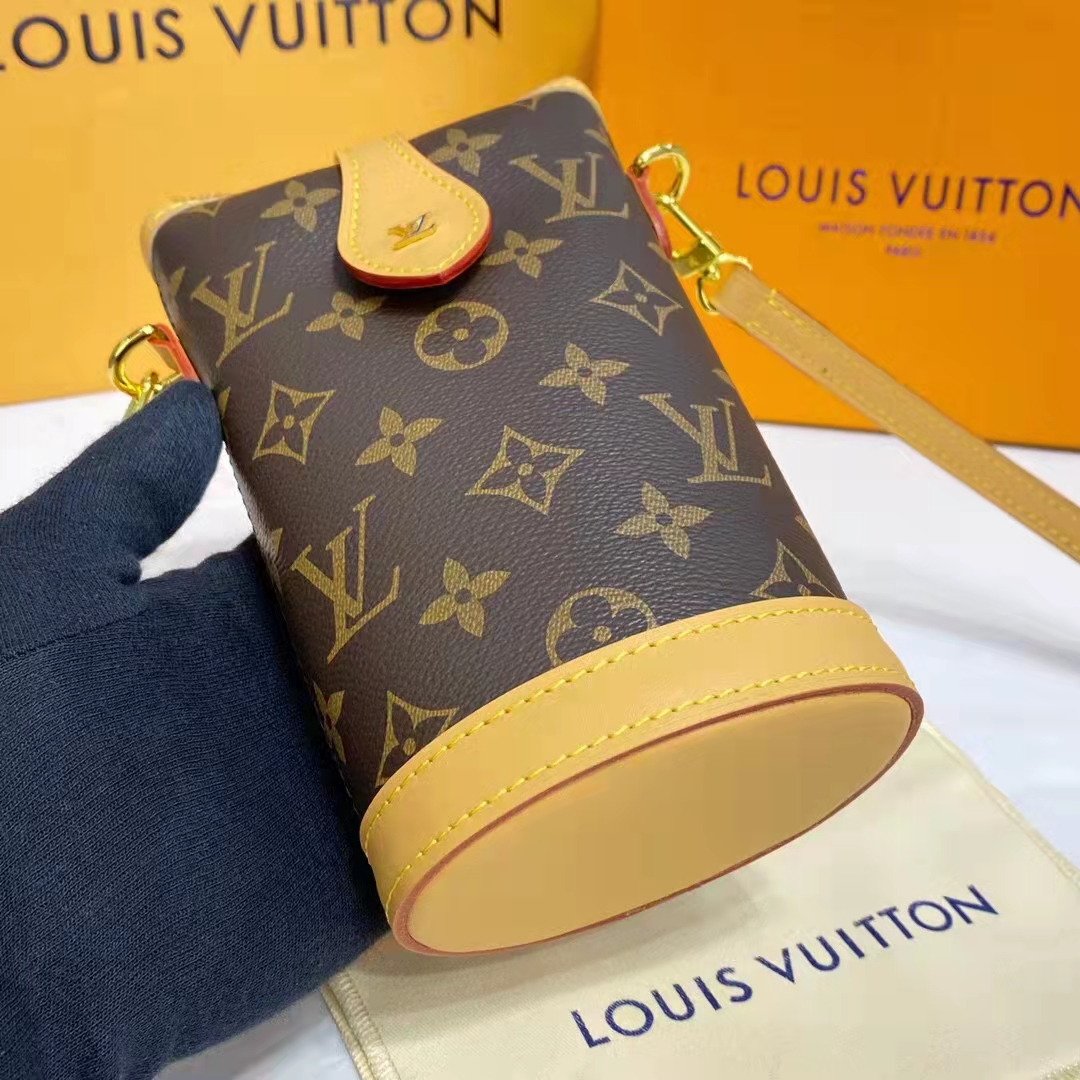 Louis Vuitton Fold Me Pouch Monogram Canvas Bag Gold Color Hardware –  EliteLaza
