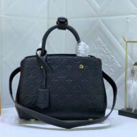 Louis Vuitton LV Women Montaigne MM Handbag Monogram Empreinte Black