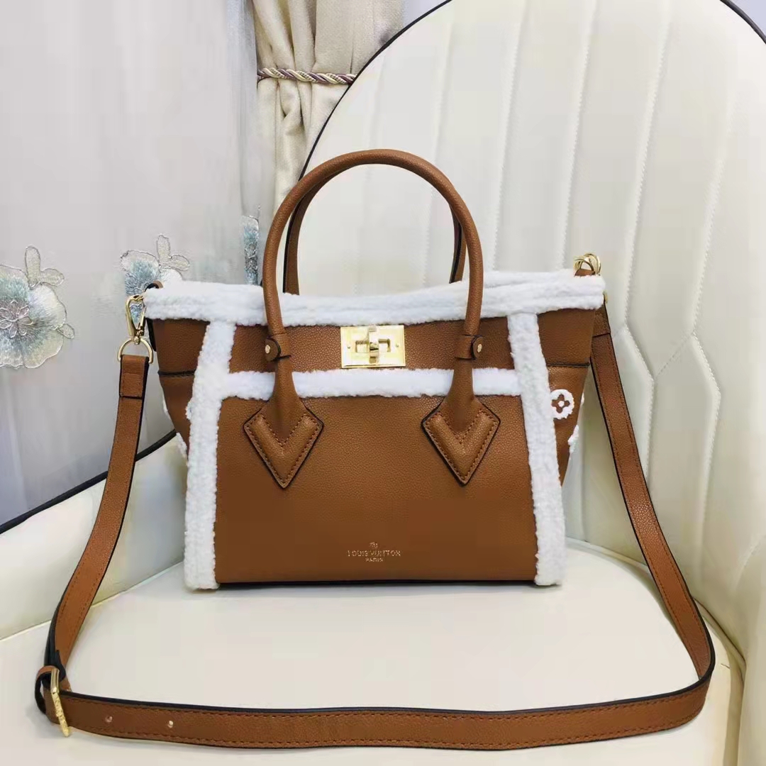 Louis Vuitton Caramel Calfskin and Shearling On My Side PM For Sale at  1stDibs