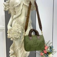 Louis Vuitton LV Women Speedy Bandoulière 25 Handbag Green Econyl Mini Monogram Canvas