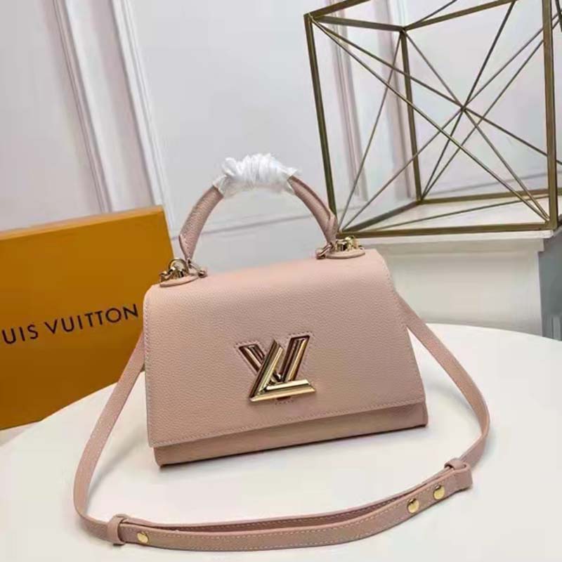 LOUIS VUITTON Twist One Handle PM Shoulder Bag M57214 Clemence leather Pink  LV