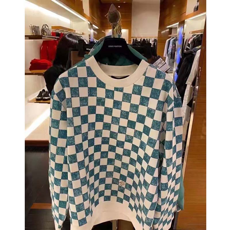 Louis Vuitton LV Men Damier Printed Crewneck Cotton Ocean Classic Sweatshirt  Shape - LULUX