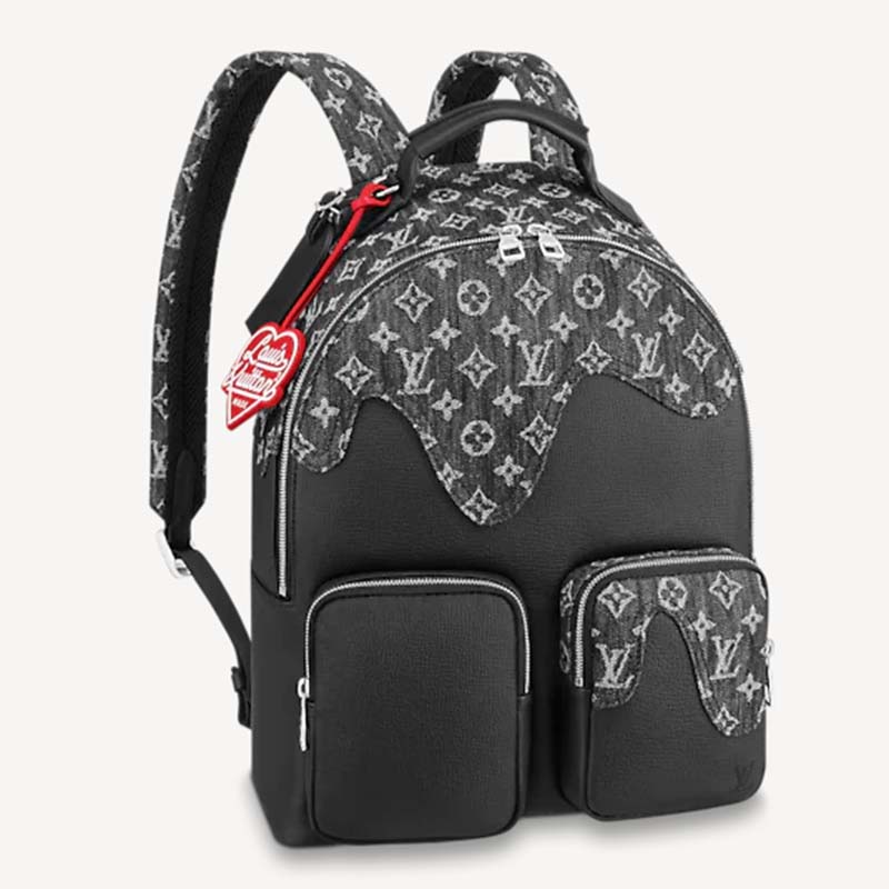 Backpack Louis Vuitton Black in Denim - Jeans - 32670136
