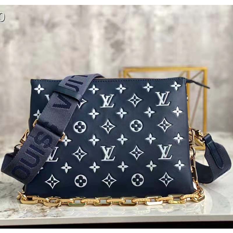 Louis Vuitton LV Coussin PM bag in denim Blue Leather ref.495893