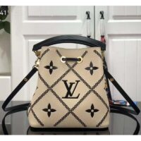 Louis Vuitton LV Women NéoNoé MM Bucket Bag Beige Embroidered Embossed Grained Cowhide (1)