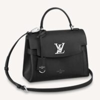 Louis Vuitton LV Unisex Lockme Ever BB Handbag Black Soft Calfskin (11)