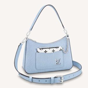 LOUIS VUITTON Blue Calfskin Mini Embossed PM Loop M22593 Shoulder Crossbody  Bag