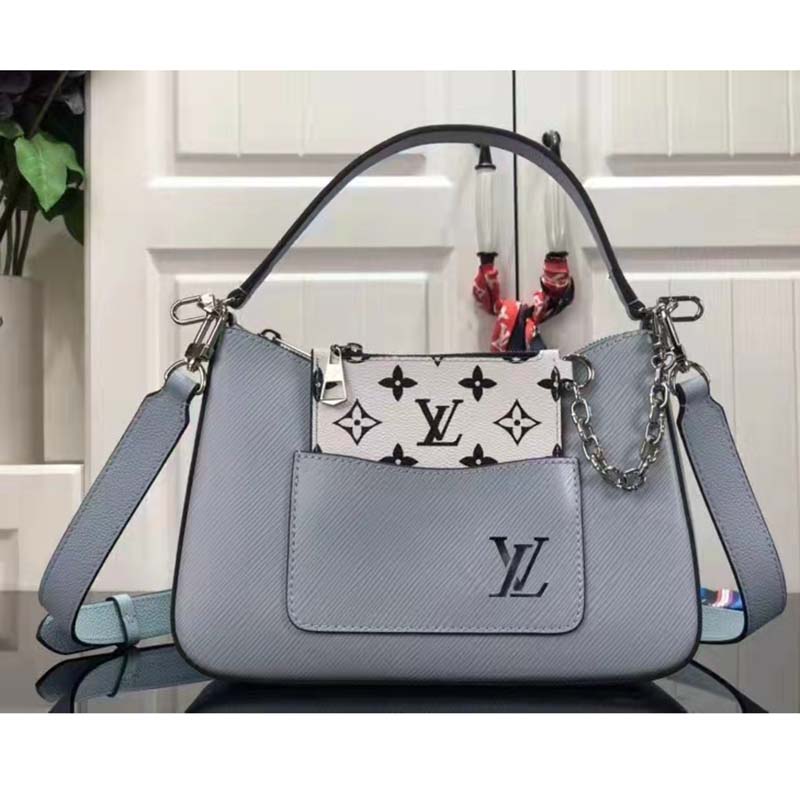 Marelle leather handbag Louis Vuitton Blue in Leather - 31652330