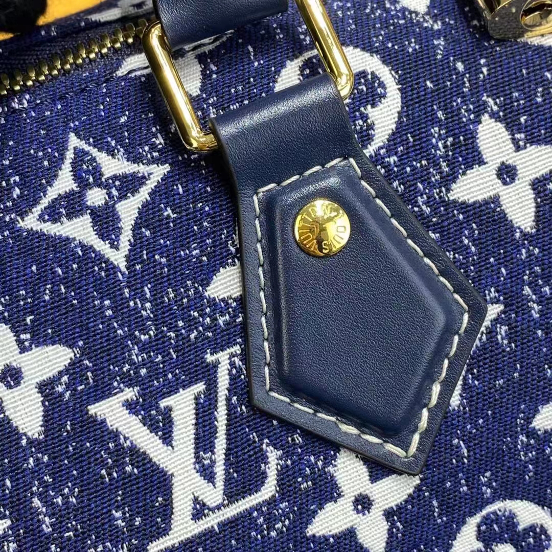 Azur - Damier - Speedy - Bag - ep_vintage luxury Store - louis vuitton  handbag in blue monogram canvas idylle and navy blue leather - Boston -  N41534 – dct - Louis - Vuitton - 25