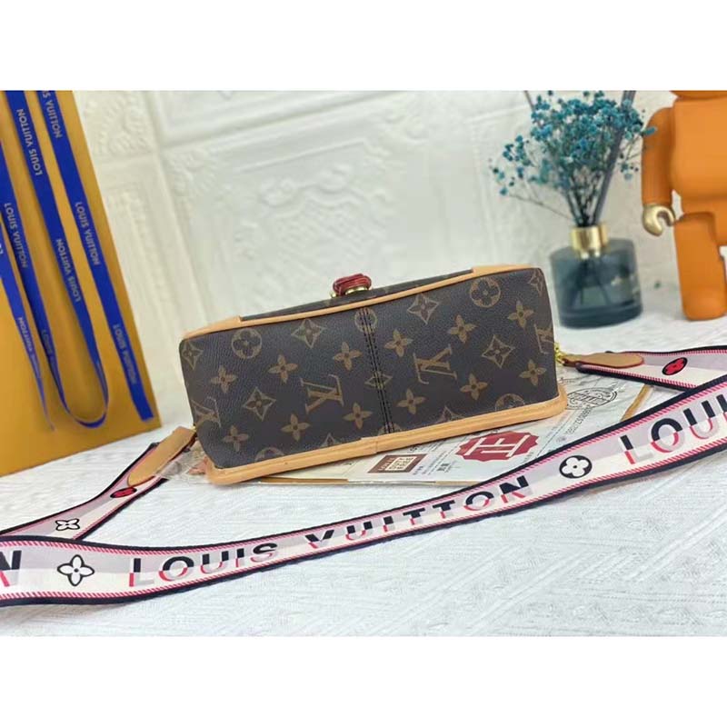 Diane cloth handbag Louis Vuitton Brown in Cloth - 38389885