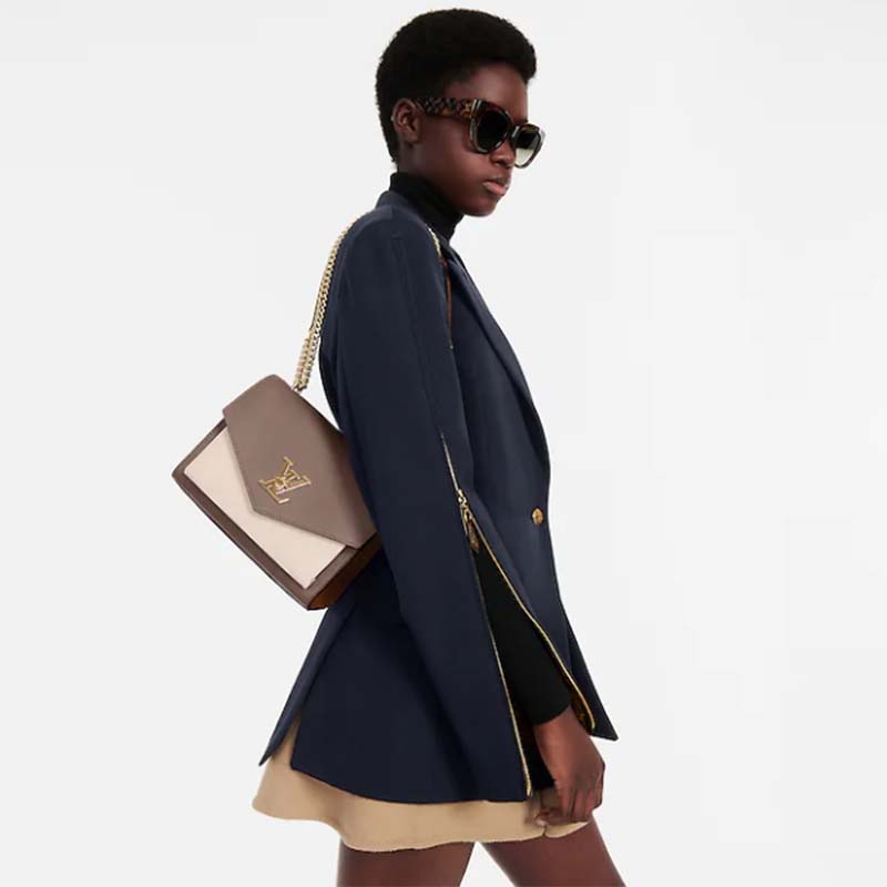 Louis Vuitton LV Women Mylockme Chain Bag Beige Soft Grained