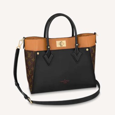 Louis Vuitton LV Women On My Side MM Tote Black Twist Calfskin Monogram