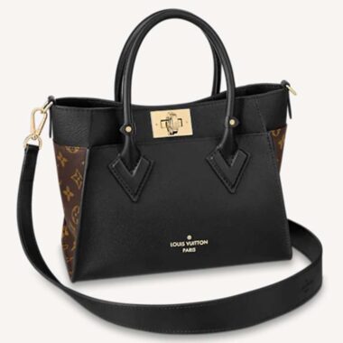 Louis Vuitton LV Women On My Side PM Handbag Black Monogram Coated Canvas Calf