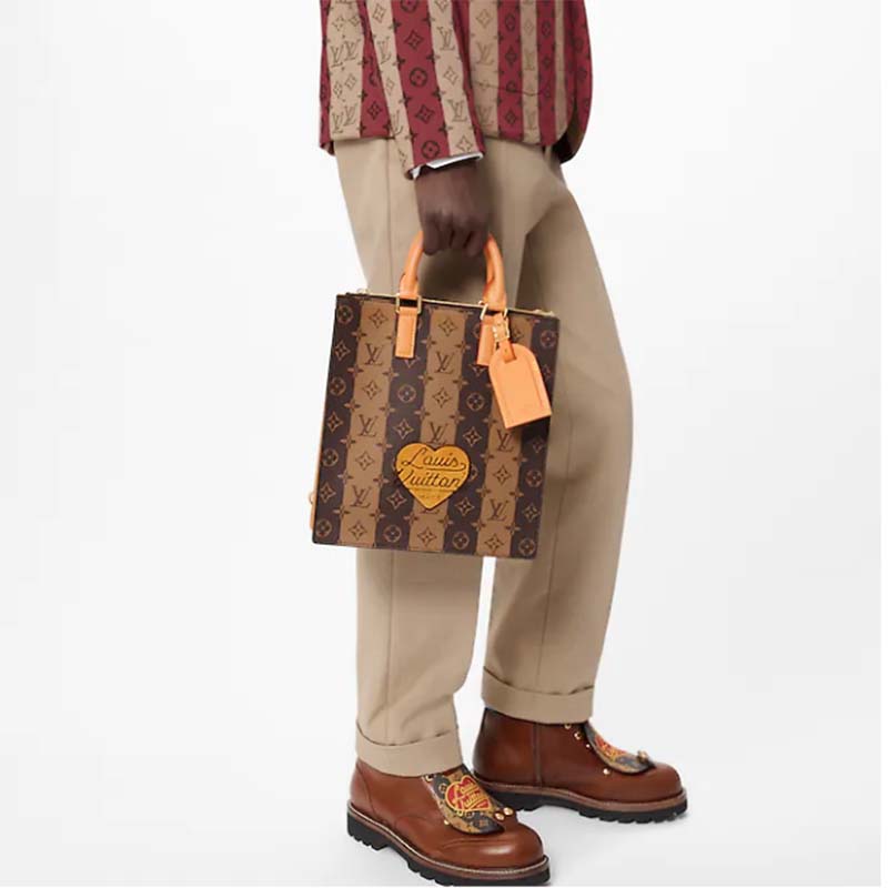 SASOM  bags Louis Vuitton Sac Plat Cross Monogram Stripes Brown