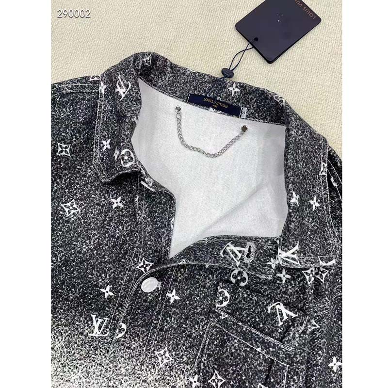 Louis Vuitton Men LV Workwear Shirt Cotton Grey Loose Fit - LULUX
