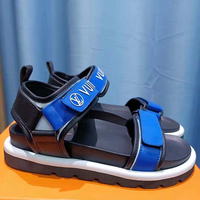 Pool pillow cloth sandal Louis Vuitton Blue size 39 EU in Cloth - 34111162