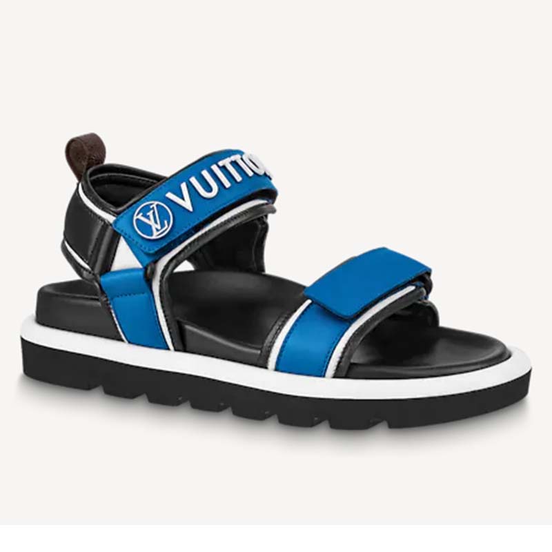 Pool pillow cloth sandal Louis Vuitton Blue size 39 EU in Cloth - 34111162