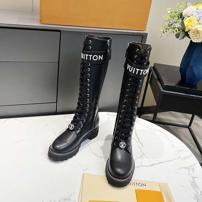Louis Vuitton Women's Territory Flat High Ranger Boots Canvas and