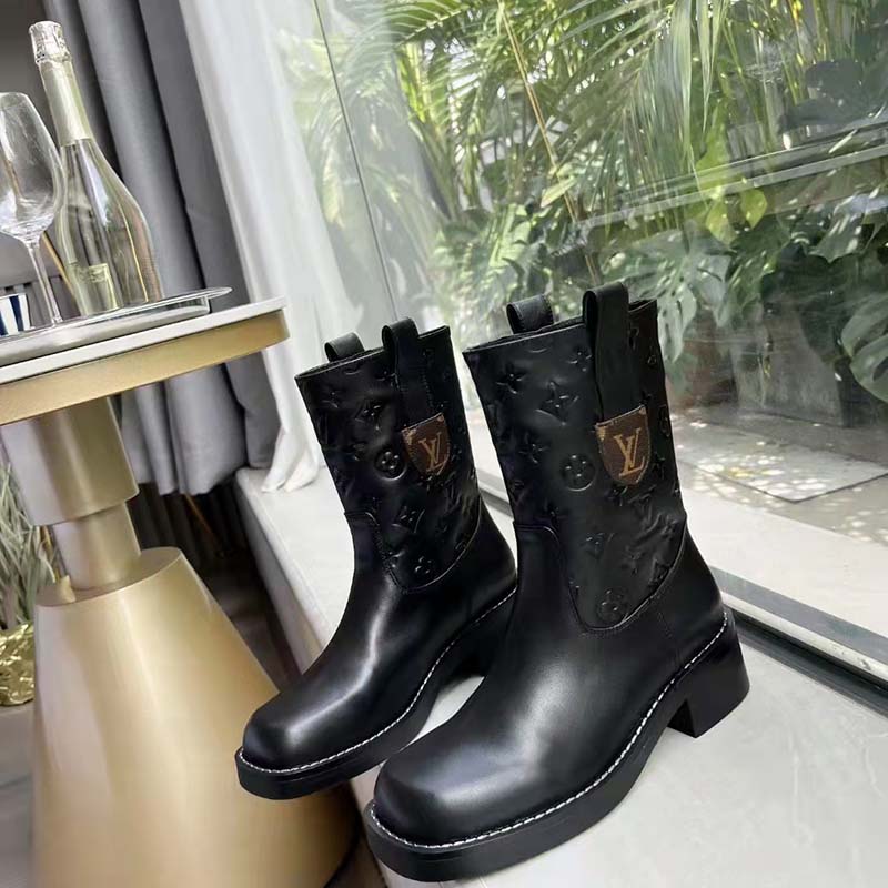 Velvet ankle boots Louis Vuitton Black size 38 EU in Velvet - 25407900