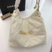 Chanel Women 22 Small Handbag Shiny Calfskin & Gold-Tone Metal Beige (2)