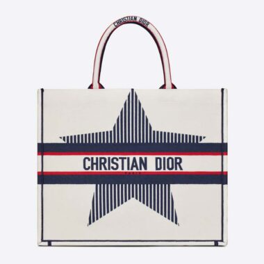 Dior Women Dioralps Dior Book Tote White Three-Tone Embroidery