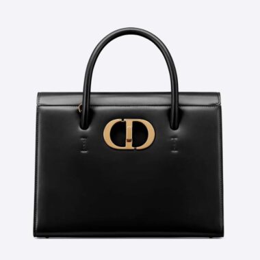 Dior Women Large ST Honore Tote Black Box Calfskin