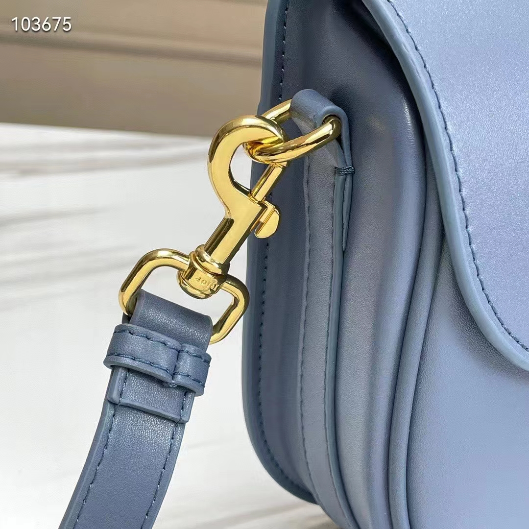Dior Women Medium Dior Bobby Bag Denim Blue Box Calfskin-Navy