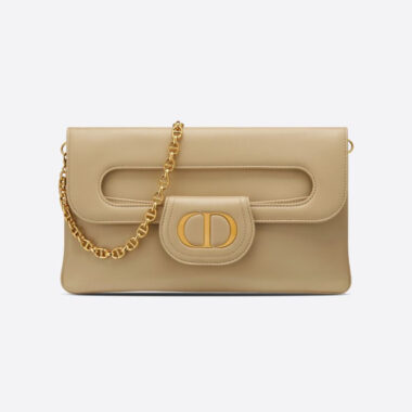 Dior Women Medium Diordouble Bag Smooth Calfskin-Beige