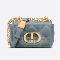 Dior Women Micro Dior Caro Bag Cloud Blue Supple Cannage Calfskin