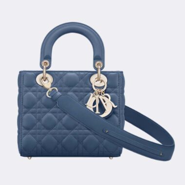 Dior Women Small Lady Dior My Abcdior Bag Denim Blue Cannage Lambskin