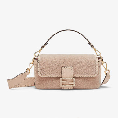 Fendi Women Baguette Pink Sheepskin Bag