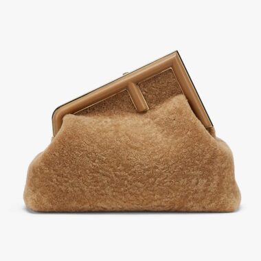 Fendi Women First Medium Beige Sheepskin Bag