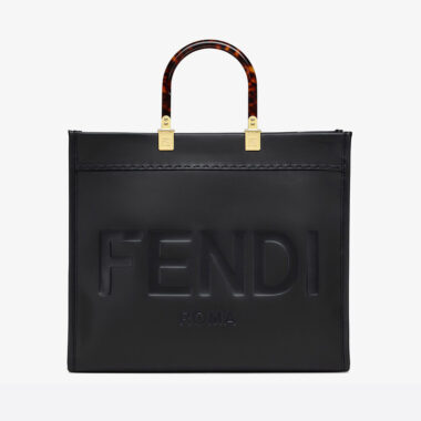 Fendi Women Sunshine Medium Leather Shopper-Black