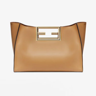 Fendi Women Way Medium Made of Camellia-Colored Leather Bag-Brown