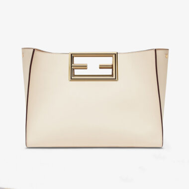 Fendi Women Way Medium Made of Camellia-Colored Leather Bag-White