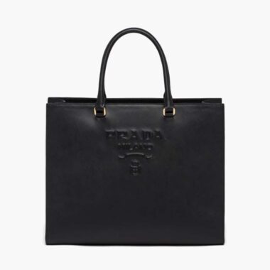 Prada Women Large Saffiano Leather Handbag-Black