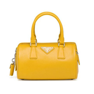 Prada Women Saffiano Leather Top-handle Bag-Yellow