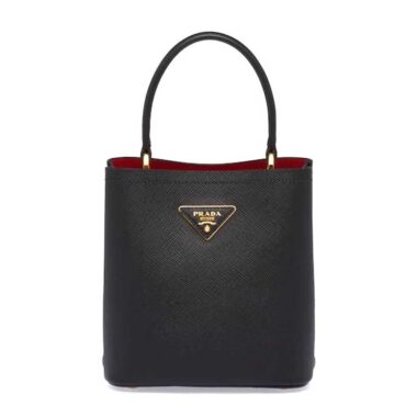 Prada Women Small Saffiano Leather Prada Panier Bag-Black