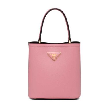 Prada Women Small Saffiano Leather Prada Panier Bag-Pink