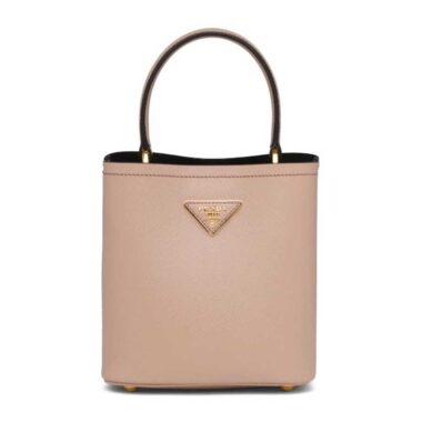 Prada Women Small Saffiano Leather Prada Panier Bag-Sandy