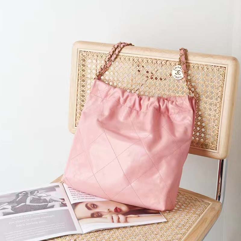 Chanel 22 Small Handbag Shiny Calfskin & Gold-Tone Metal – Bags Of