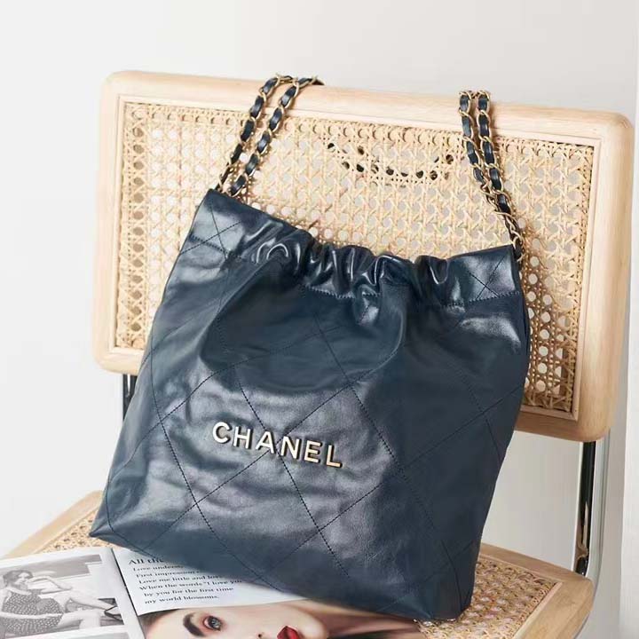 Chanel 22 Small Handbag Shiny Calfskin & Gold Tone Metal – EliteLaza