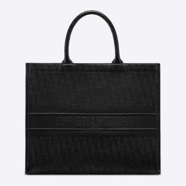 Dior Book Tote Black Dior Oblique Embossed Calfskin