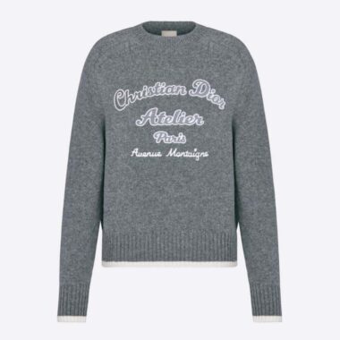 Dior Men Christian Dior Atelier Sweater Gray Wool Jersey