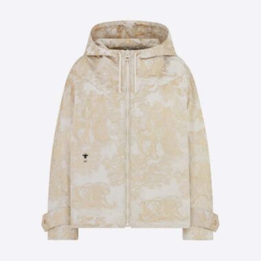 Dior Women D-Way windbreaker Gold-Tone Technical Taffeta Jacquard